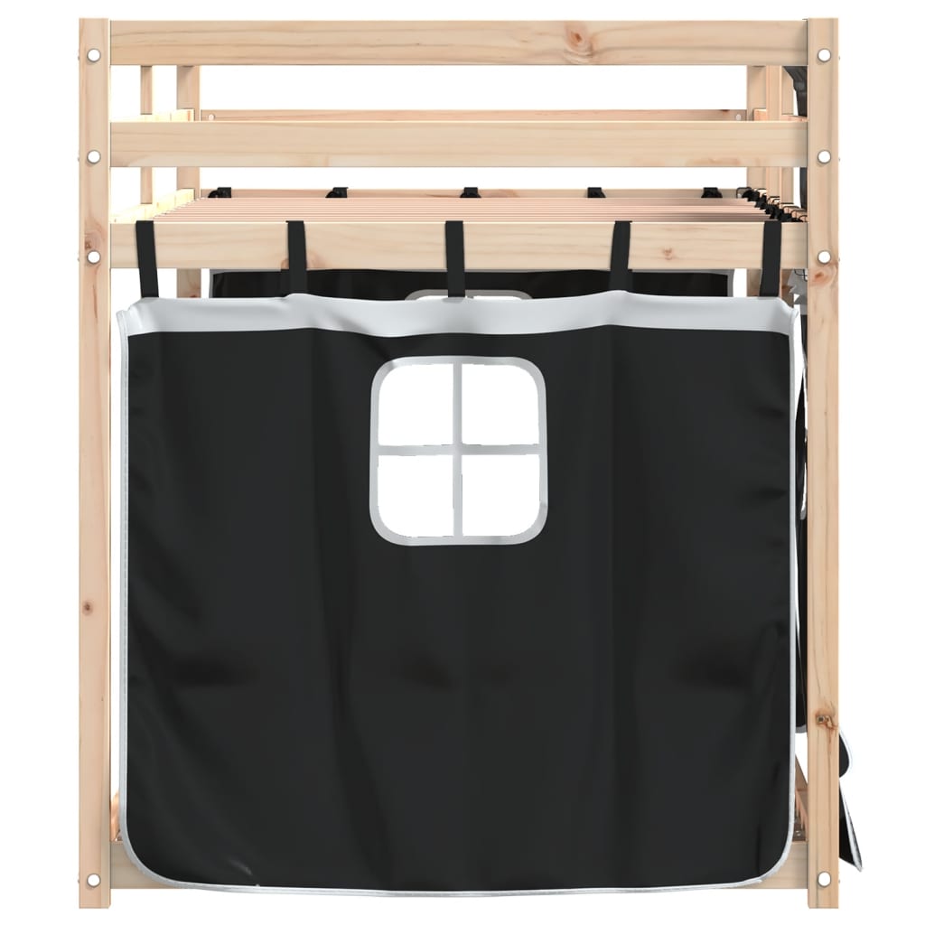 Letto A Castello Senza Materasso Bianco E Nero 80x200cm In Pino - Image 6
