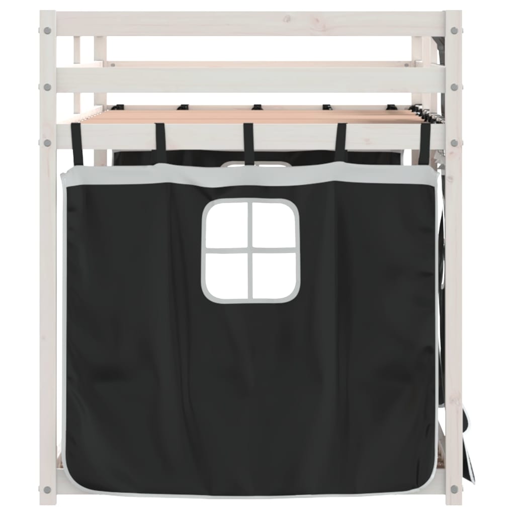 Letto A Castello Senza Materasso Bianco E Nero 80x200cm In Pino - Image 6