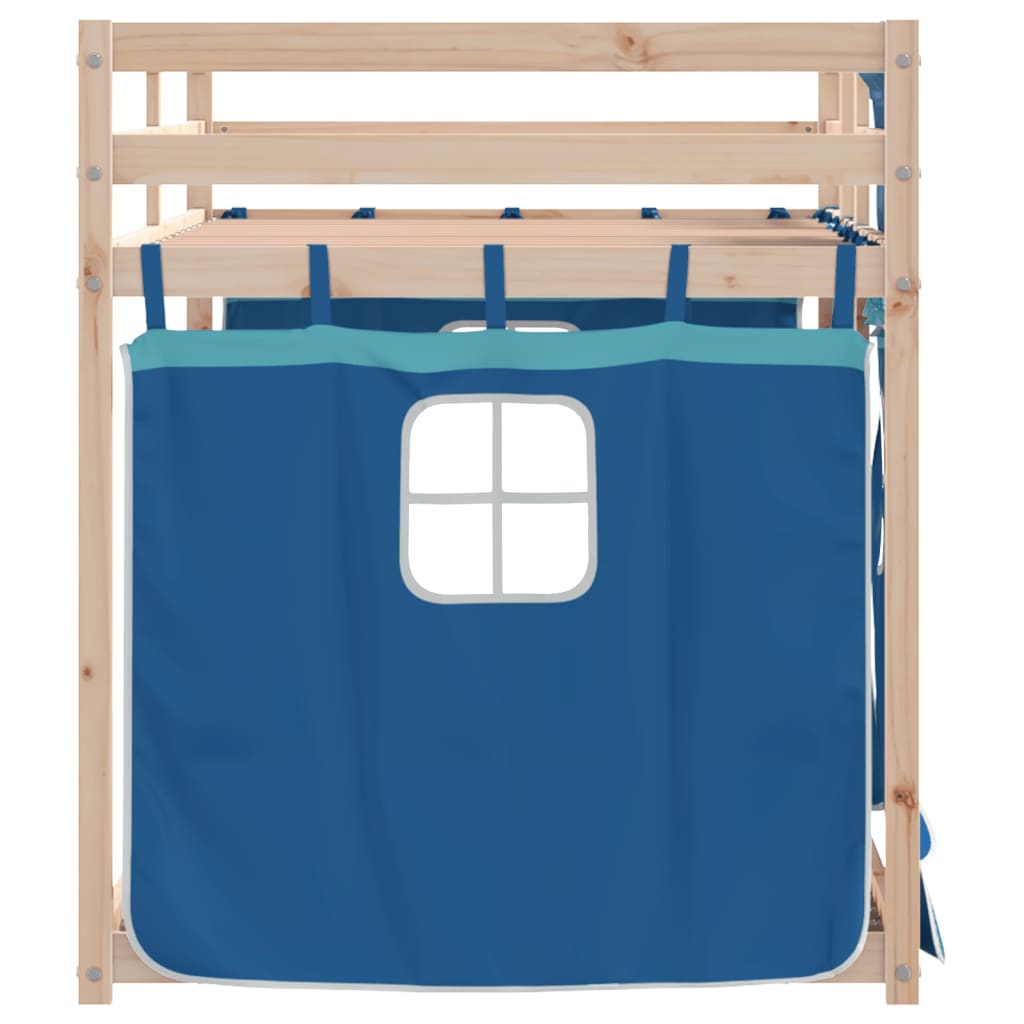 Letto A Castello Senza Materasso Blu 75x190 Cm Massello Pino - Image 6