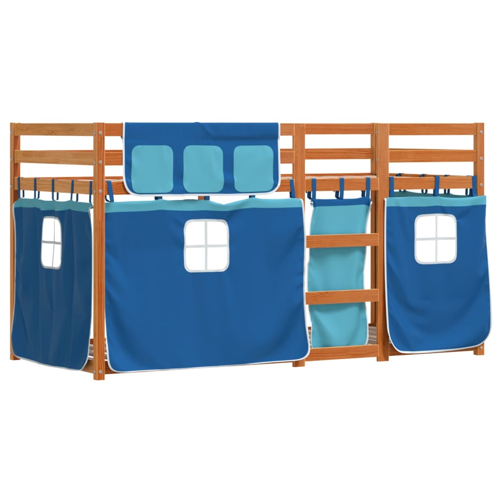 Letto A Castello Senza Materasso Blu 75x190 Cm Massello Pino - Image 3