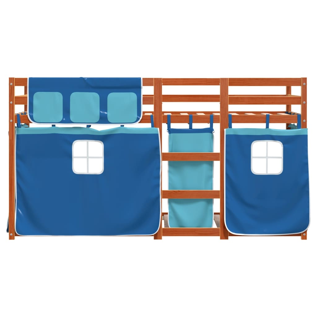 Letto A Castello Senza Materasso Blu 75x190 Cm Massello Pino - Image 5