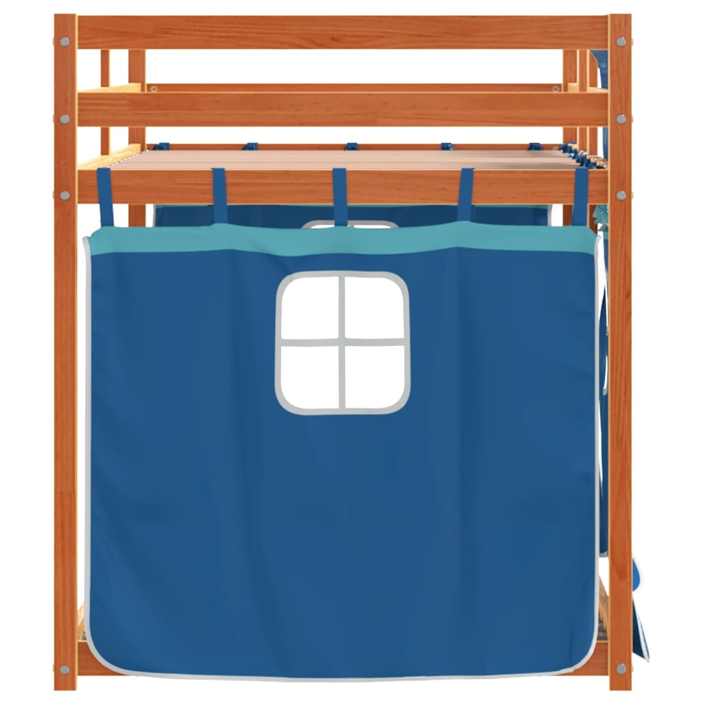 Letto A Castello Senza Materasso Blu 75x190 Cm Massello Pino - Image 6