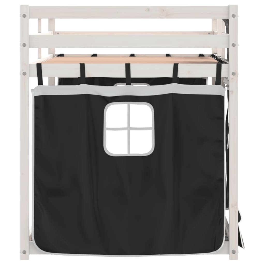 Letto A Castello Senza Materasso Bianco E Nero 90x190cm In Pino - Image 6