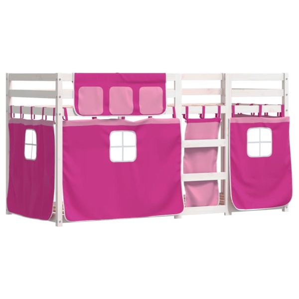 Letto A Castello Senza Materasso Rosa 90x190 Cm Legno Di Pino - Image 3
