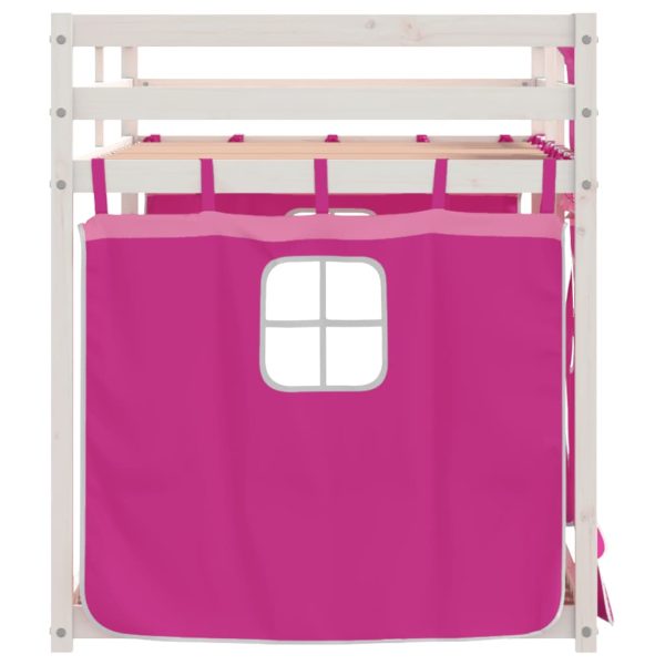 Letto A Castello Senza Materasso Rosa 90x190 Cm Legno Di Pino - Image 6