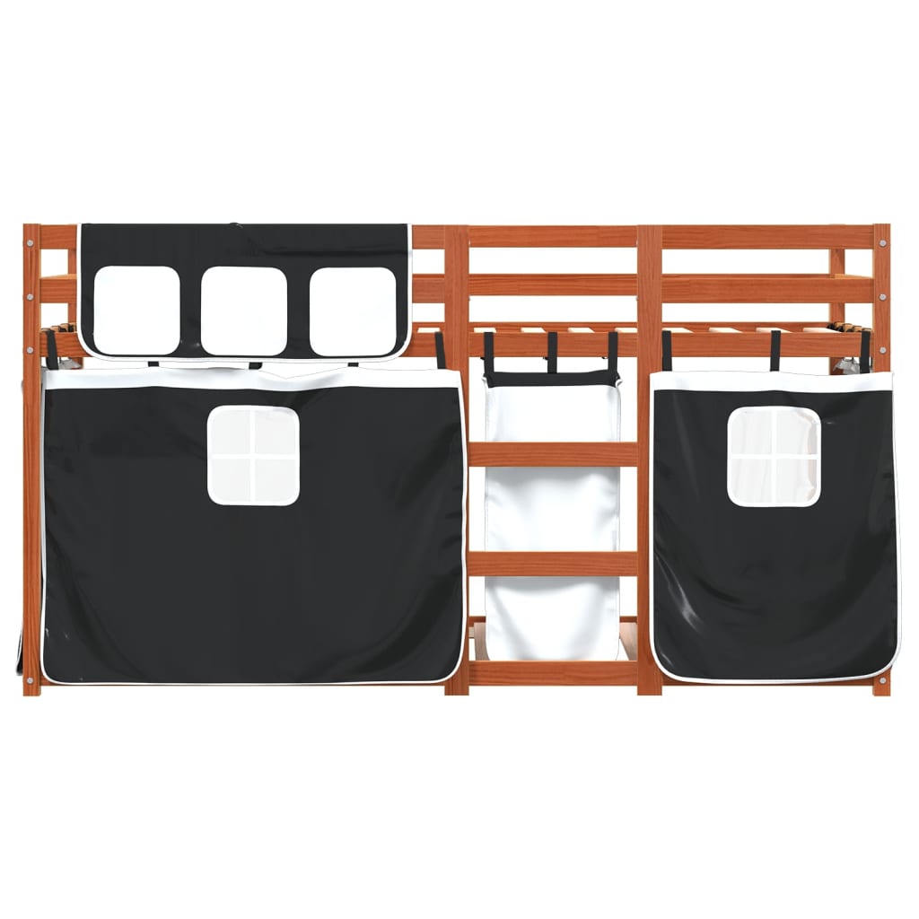 Letto A Castello Senza Materasso Bianco E Nero 90x200cm In Pino - Image 5