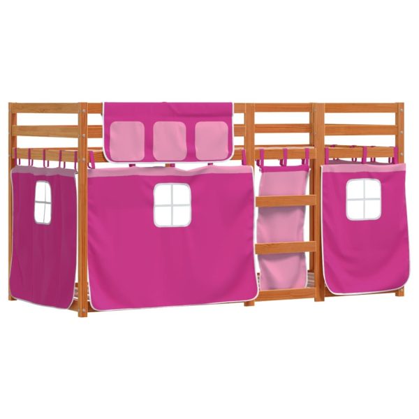 Letto A Castello Senza Materasso Rosa 90x190 Cm Legno Di Pino - Image 3