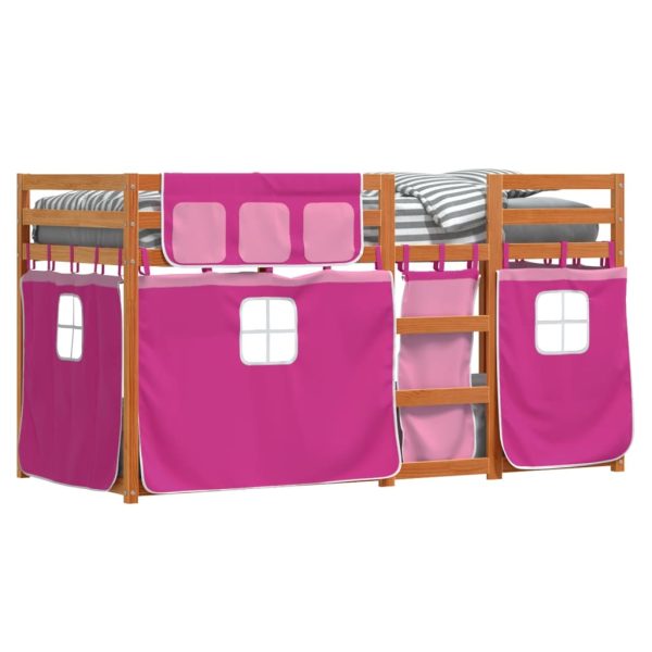 Letto A Castello Senza Materasso Rosa 90x190 Cm Legno Di Pino - Image 4
