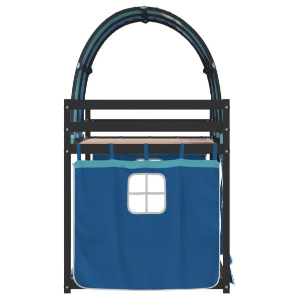 Letto A Castello Senza Materasso Blu 90x200cm Massello Pino - Image 6