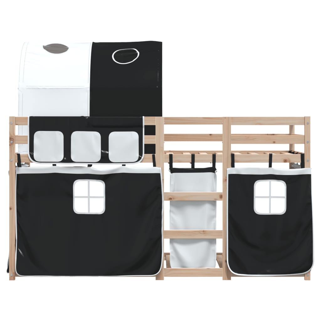 Letto A Castello Senza Materasso Bianco E Nero 80x200cm In Pino - Image 5
