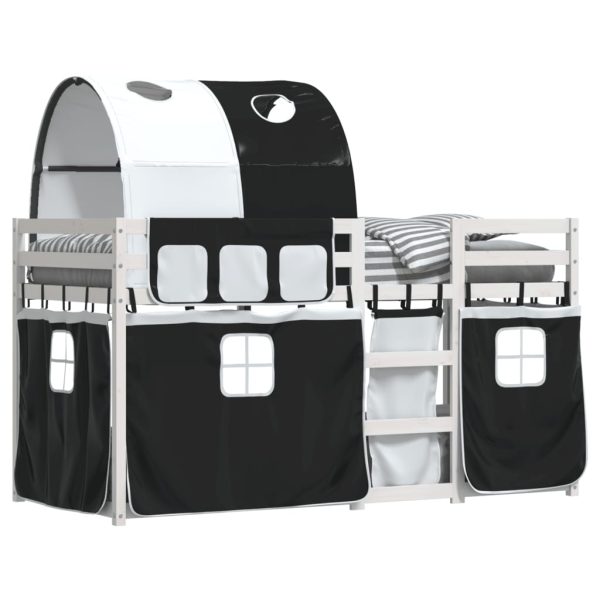 Letto A Castello Senza Materasso Bianco E Nero 80x200cm In Pino - Image 4