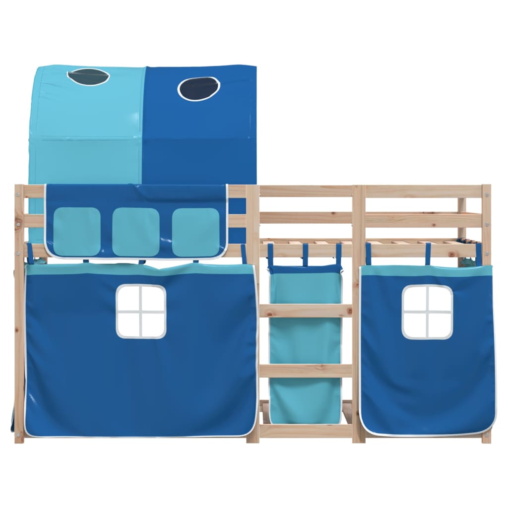 Letto A Castello Senza Materasso Blu 75x190 Cm Massello Pino - Image 5