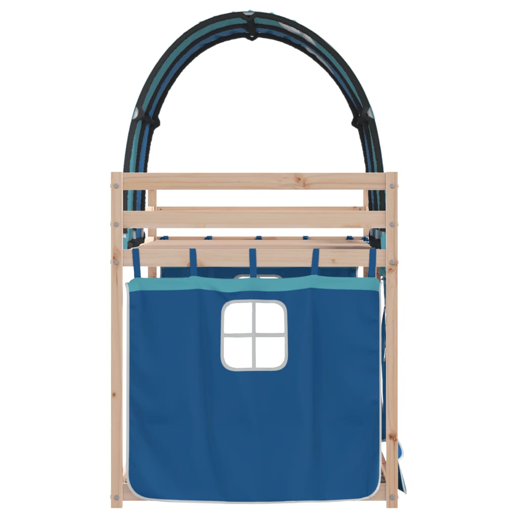 Letto A Castello Senza Materasso Blu 75x190 Cm Massello Pino - Image 6