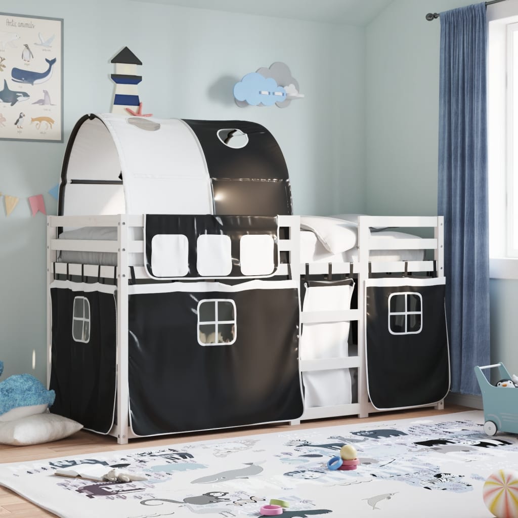 Letto A Castello Senza Materasso Bianco E Nero 75x190 Cm Inpino