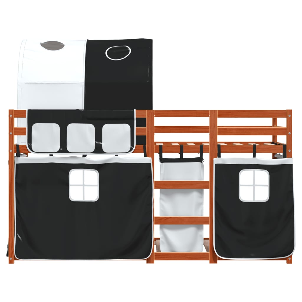 Letto A Castello Senza Materasso Bianco E Nero 80x200cm In Pino - Image 5