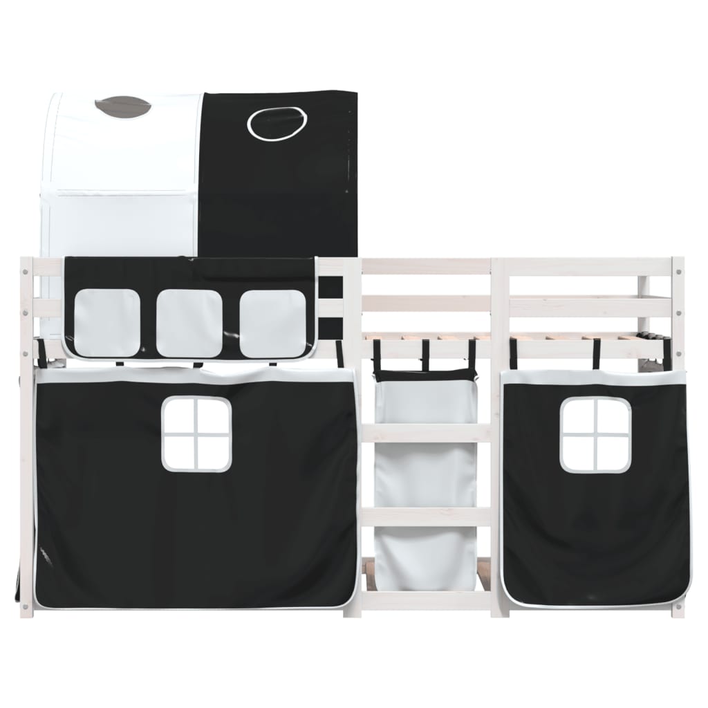 Letto A Castello Senza Materasso Bianco E Nero 90x200cm In Pino - Image 5