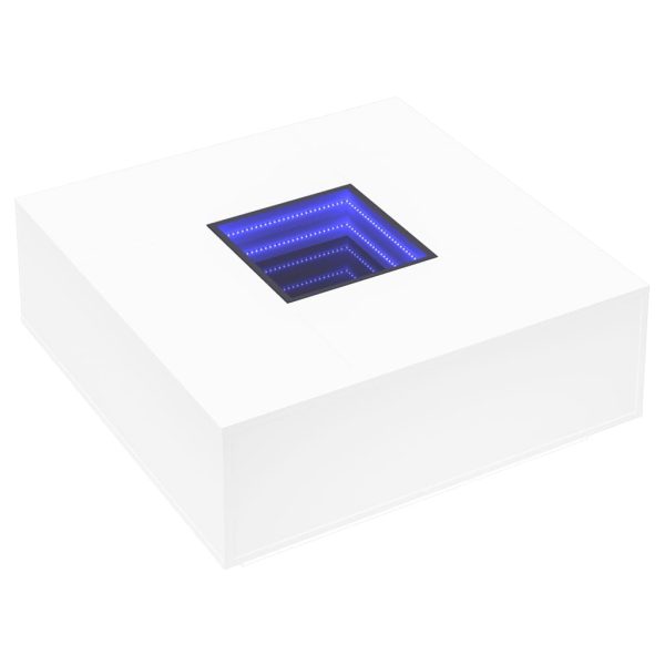 Tavolino Da Salotto Con Led Infinity Bianco 100x100x40 cm - Image 3