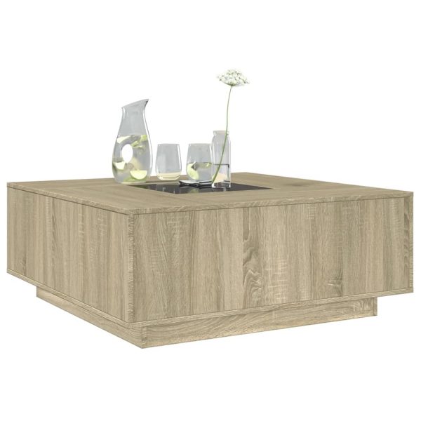 Tavolino Da Salotto Con Led Infinity Rovere Sonoma 100x100x40cm - Image 5