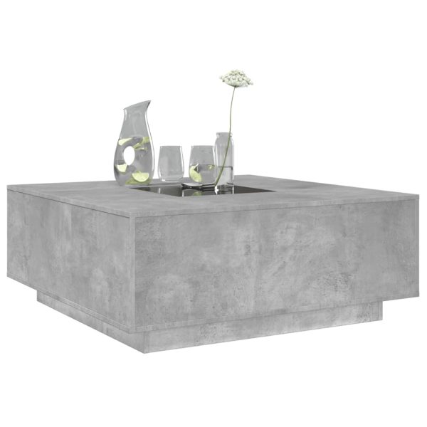Tavolino Salotto Con Led Infinity Grigio Cemento 100x100x40 cm - Image 5