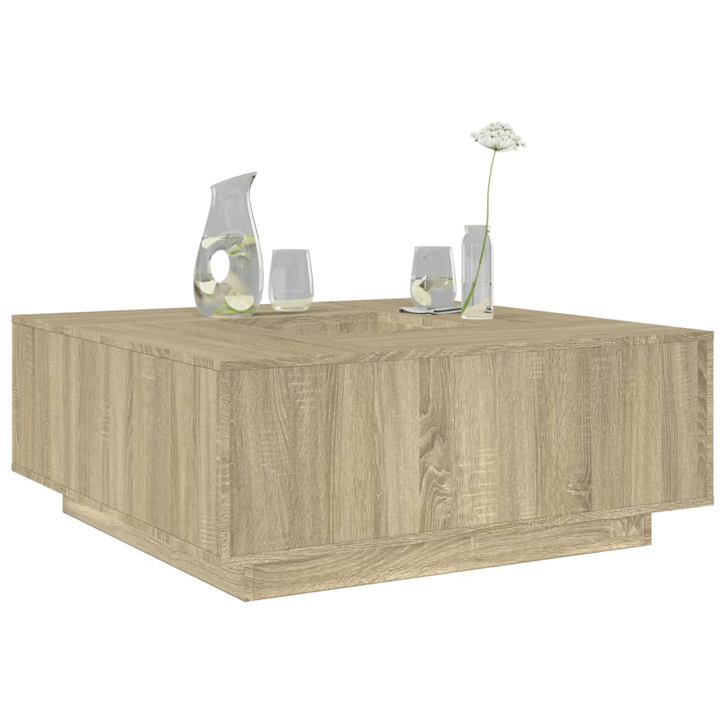 Tavolino Salotto Rovere Sonoma 100x100x40 Cm Legno Multistrato