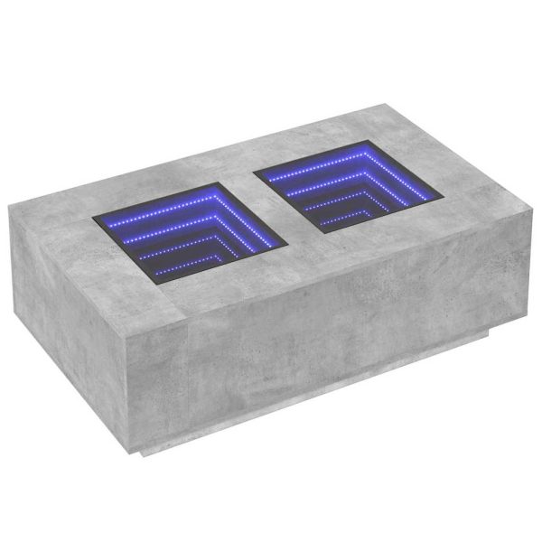Tavolino Salotto Con Led Infinity Grigio Cemento 116x69x40 cm - Image 3