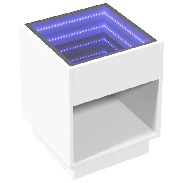 Comodino Con Led Infinity Bianco 40x40x50 cm - Image 3
