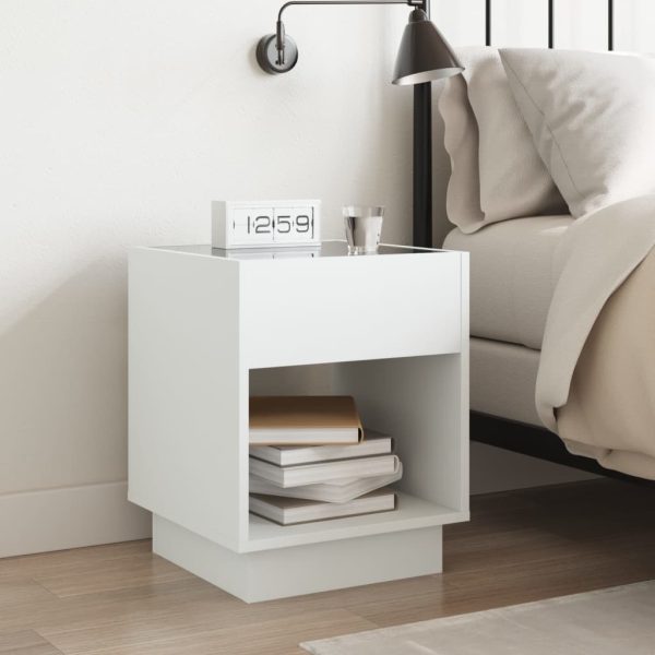 Comodino Con Led Infinity Bianco 40x40x50 cm - Image 4