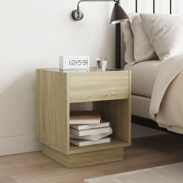 Comodino Con Led Infinity Rovere Sonoma 40x40x50 cm - Image 4