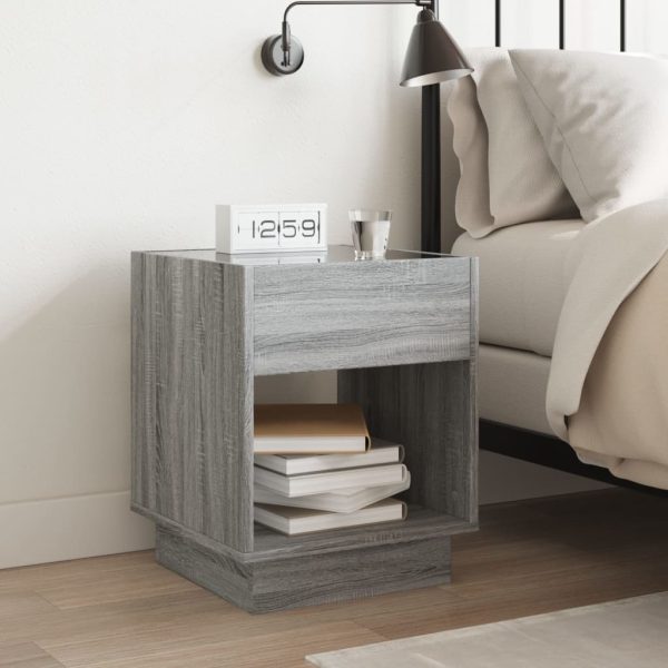 Comodino Con Led Infinity Rovere Sonoma 40x40x50 cm - Image 4