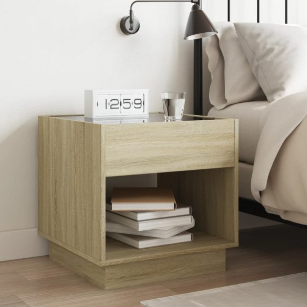 Comodino Con Led Infinity Rovere Sonoma 50x50x50 cm - Image 4