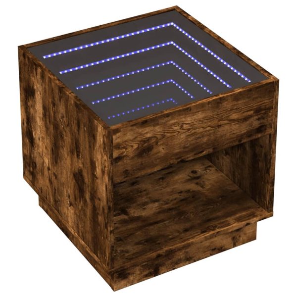 Comodino Con Led Infinity Rovere Fumo 50x50x50 cm - Image 3