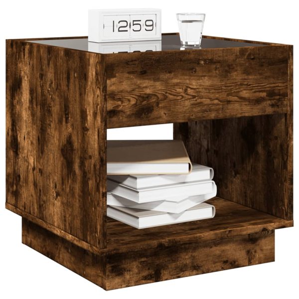 Comodino Con Led Infinity Rovere Fumo 50x50x50 cm - Image 5