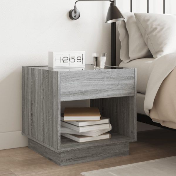 Comodino Con Led Infinity Rovere Sonoma 50x50x50 cm - Image 4