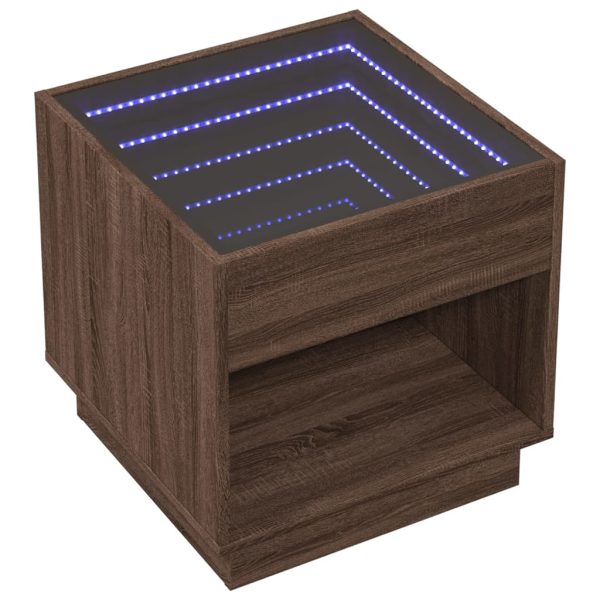 Comodino Con Led Infinity Rovere Marrone 50x50x50 cm - Image 3