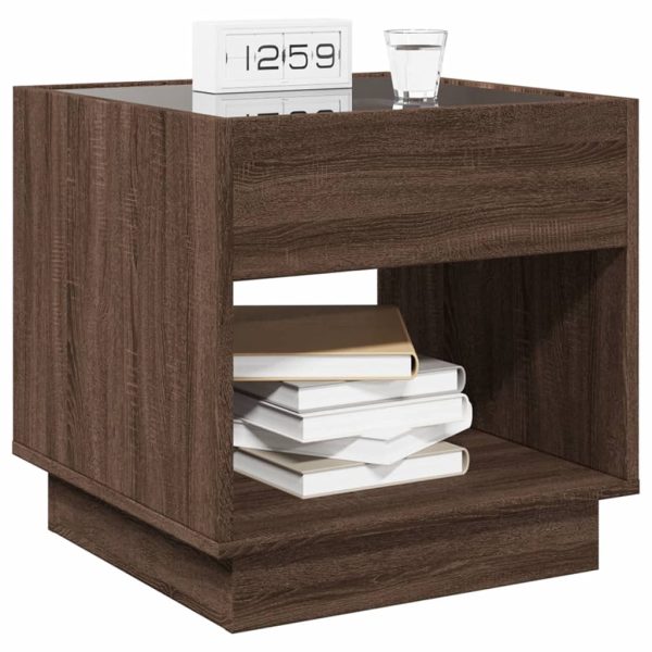 Comodino Con Led Infinity Rovere Marrone 50x50x50 cm - Image 5