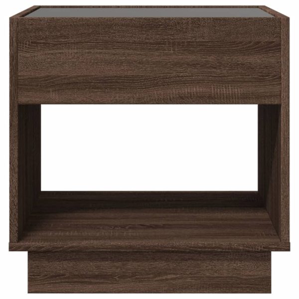Comodino Con Led Infinity Rovere Marrone 50x50x50 cm - Image 6