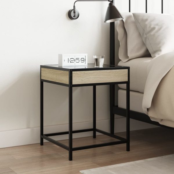 Comodino Con Led Infinity Rovere Sonoma 40x40x51 cm - Image 4