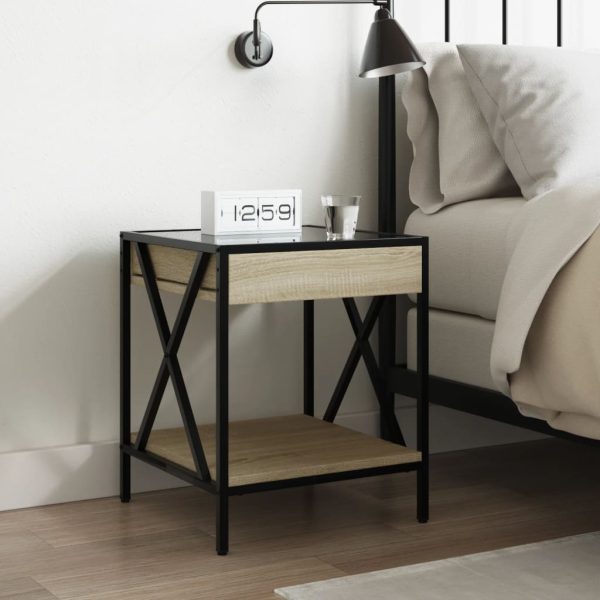 Comodino Con Led Infinity Rovere Fumo 40x40x49 cm - Image 4