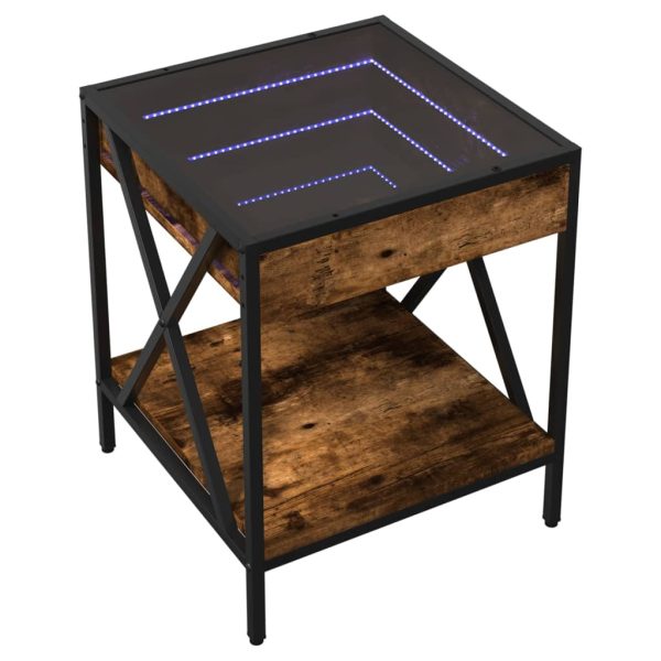 Comodino Con Led Infinity Rovere Fumo 40x40x49 cm - Image 3