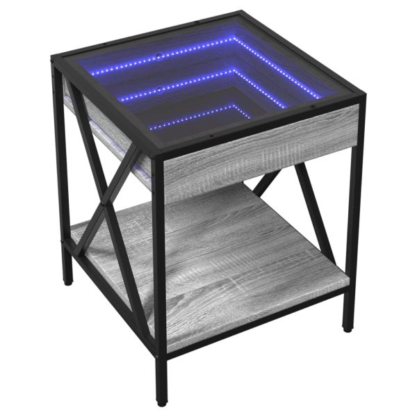 Comodino Con Led Infinity Rovere Sonoma 40x40x50 cm - Image 3