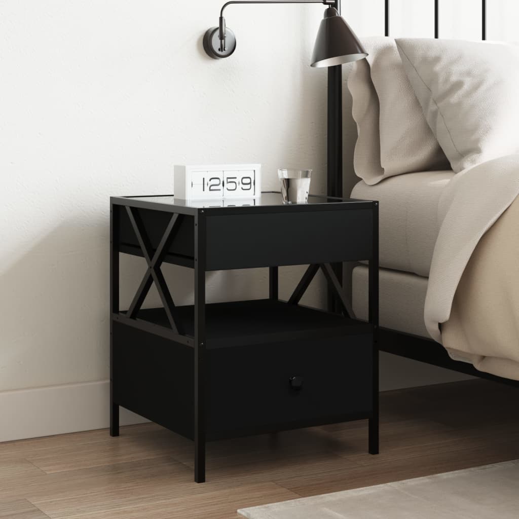 Tavolino Da Salotto Con Led Nero 40x40x30 cm - Image 4