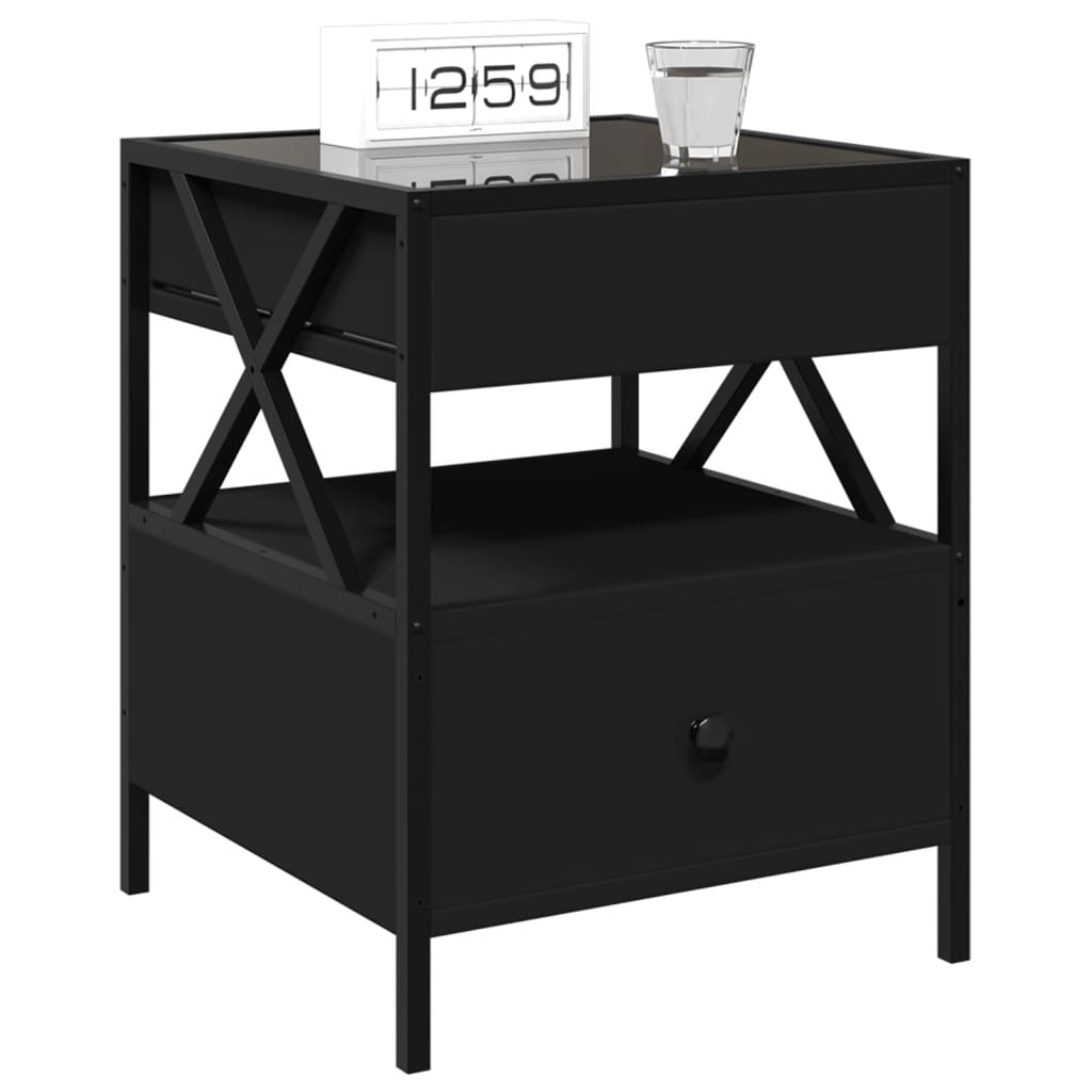 Tavolino Da Salotto Con Led Nero 40x40x30 cm - Image 5