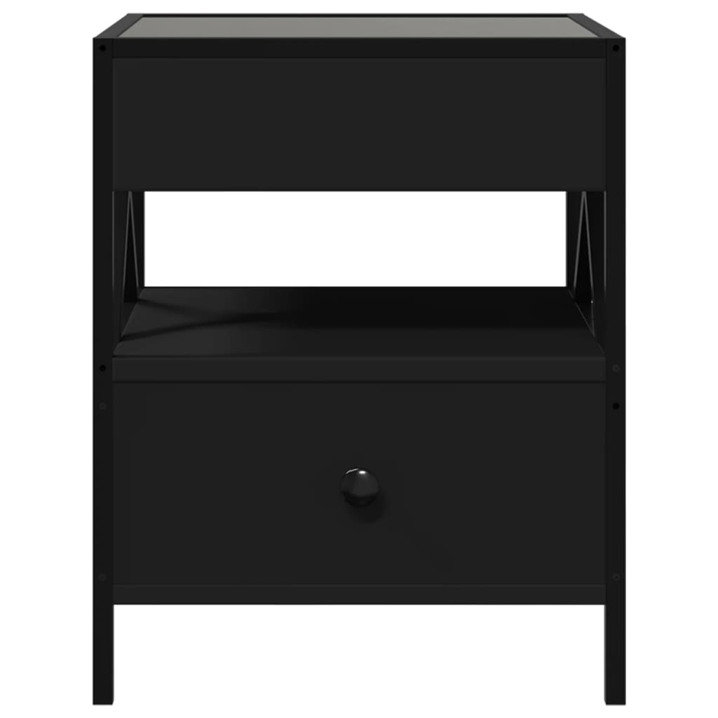 Tavolino Da Salotto Con Led Nero 40x40x30 cm - Image 6