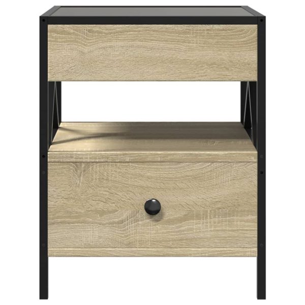 Comodino Con Led Infinity Rovere Sonoma 40x40x51 cm - Image 6