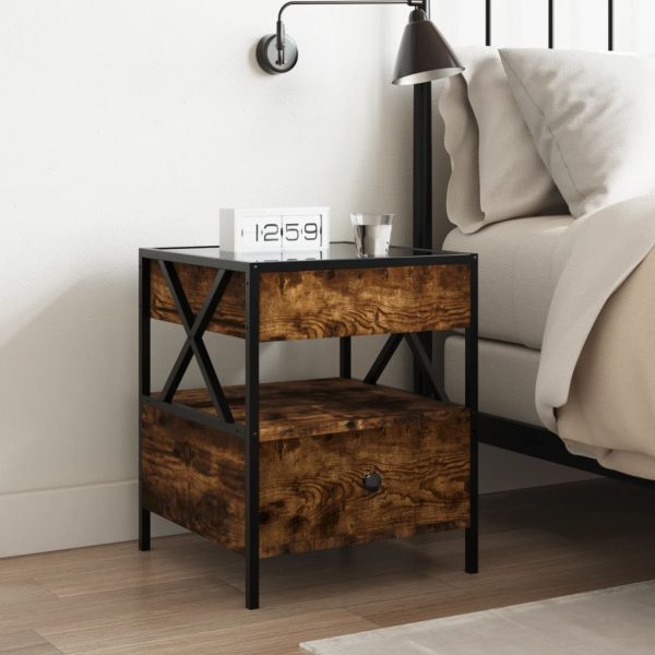 Comodino Con Led Infinity Rovere Fumo 40x40x51 cm - Image 4