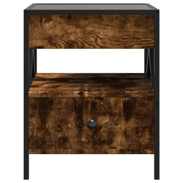 Comodino Con Led Infinity Rovere Fumo 40x40x51 cm - Image 6