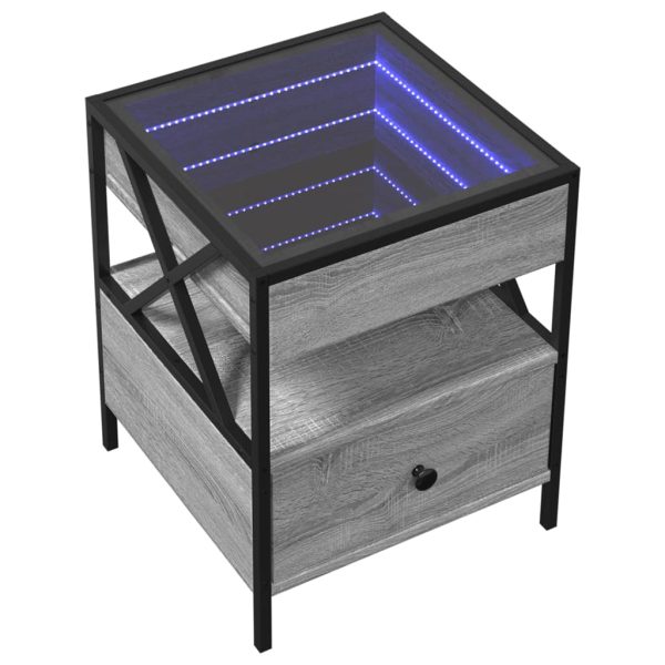 Comodino Con Led Infinity Grigio Sonoma 40x40x51 cm - Image 3