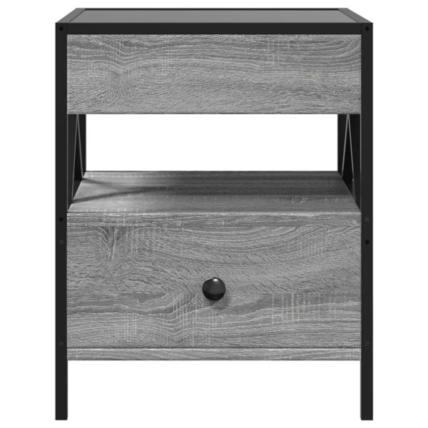 Comodino Con Led Infinity Grigio Sonoma 40x40x51 cm - Image 6