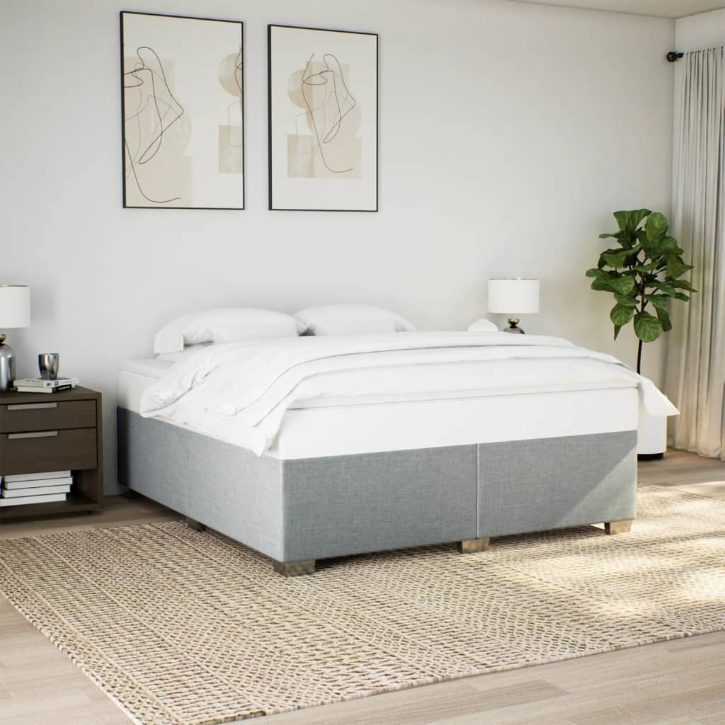 Giroletto Senza Materasso Grigio Chiaro 200x200 Cm Tessuto