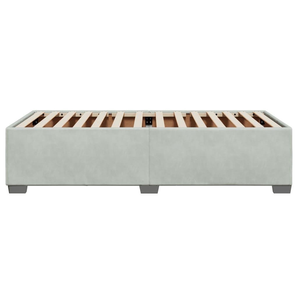 Giroletto Senza Materasso Grigio Chiaro 80x200 Cm Velluto - Image 5